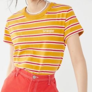 Wrangler for Urban Outfitters Striped Yellow Top